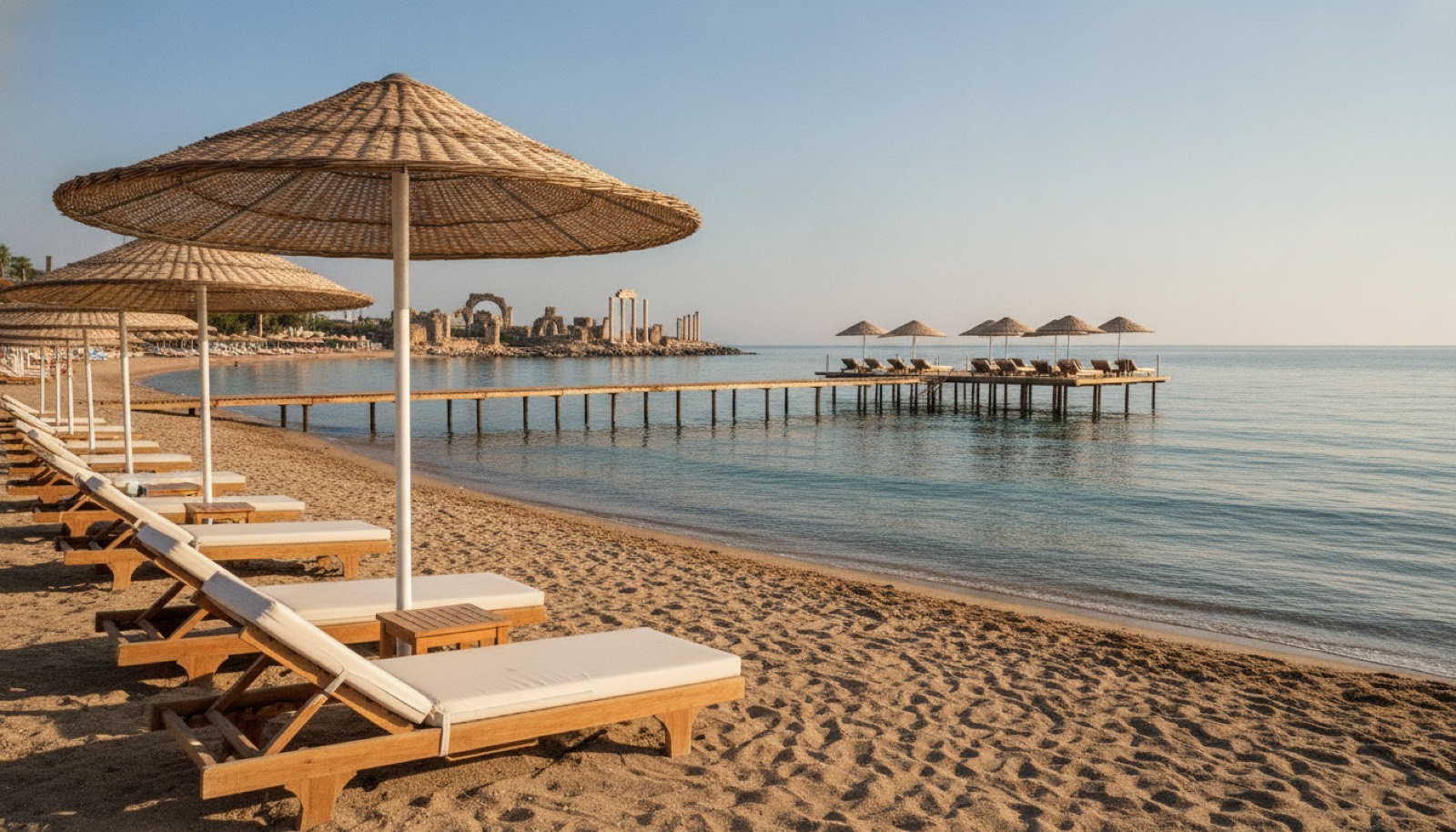 Hotelska plaža sa pontonom u Sideu