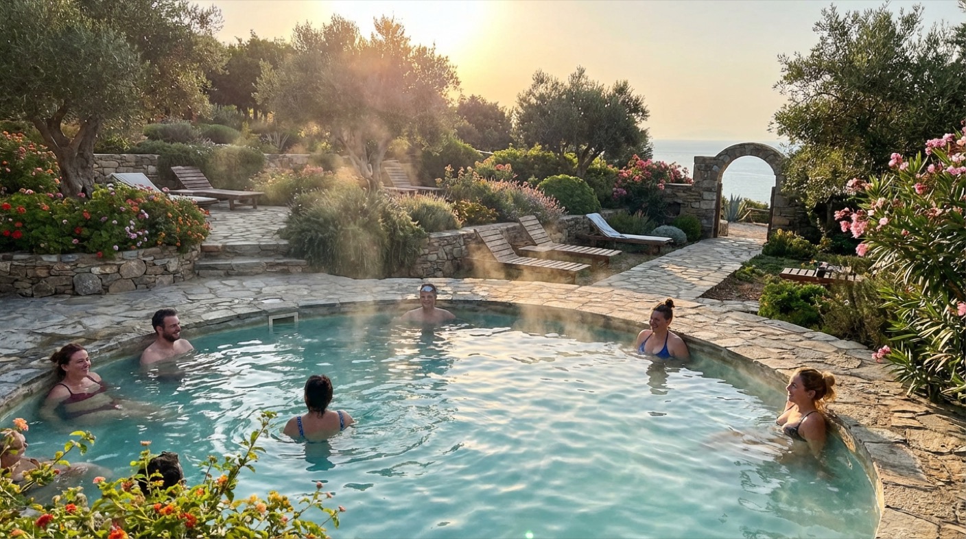 Termalni bazen na otvorenom u Edipsosu