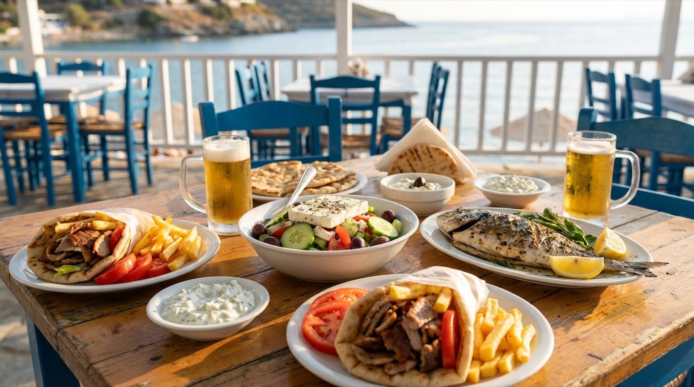 Grčka hrana u taverni na Kasandri