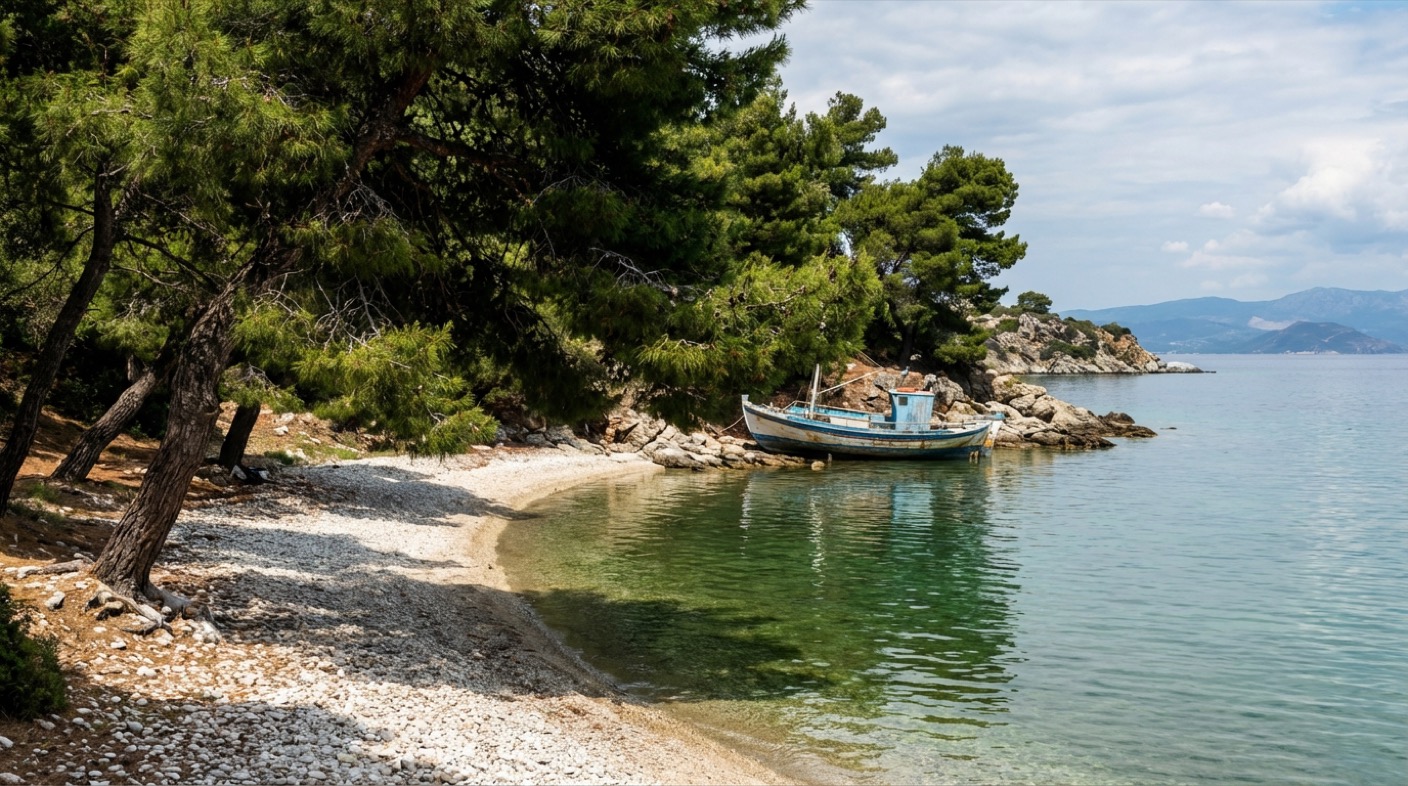 Plaža sa borovima kod Neos Marmarasa